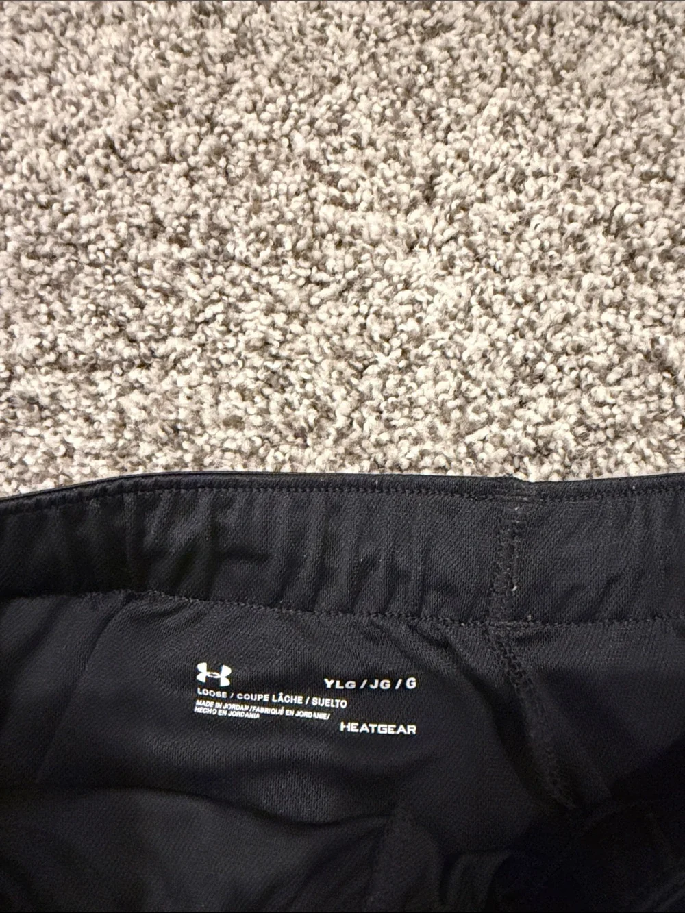 Under Armour Black Women's Athletic Shorts with Logo Waistband Youth Large